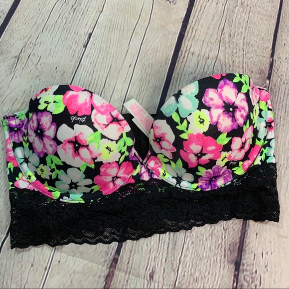 PINK Victoria’s Secret Bustier Floral 32B
